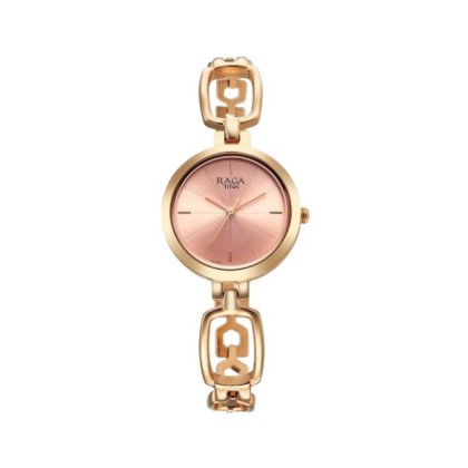 Titan Raga 2725WM02 Rose Gold Dial Metal Strap Women Watch